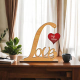 Personalized Heart-Shaped Wooden Love Sign Gift | Custom Couple Names and Date | Gift for Anniversary, Valentine's Day